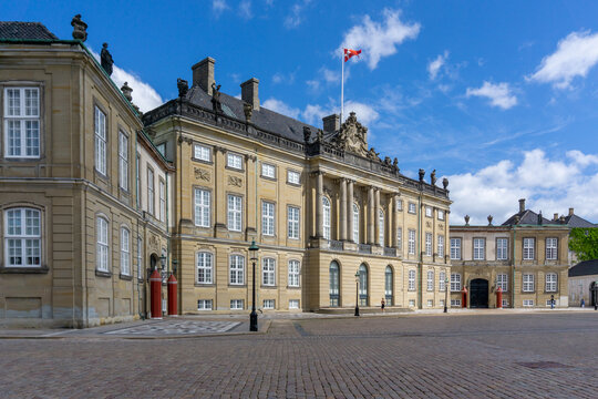 view of Christian VIII Palace on the Amalienborg Castle Square in Copenhagen