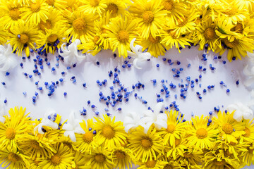 artistic flower arrangement of summer fresh flowers