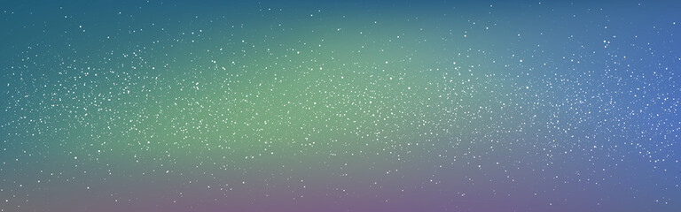 Space background. Northern Lights effect with stars. Color milky way wide banner. Realistic starry sky. Universe backdrop with nebula. Cosmic wallpaper. Vector illustration