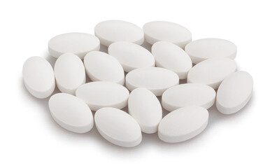 Fototapeta na wymiar vitamin pills path isolated on white