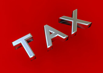 Obraz premium 3D render of a image with tax word on it