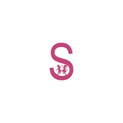 Letter S and kids icon logo design vector