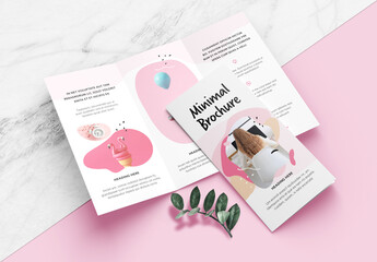 Minimal Brochure Layout with Pink Accents
