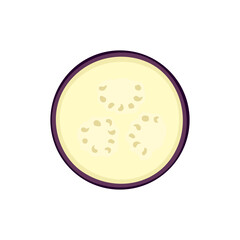 round slice of eggplant isolated on white