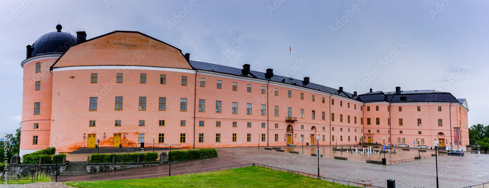 Sticker panorama view of the uppsala castle in sweden