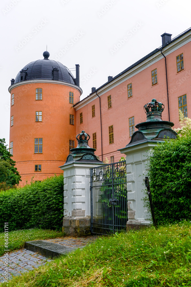 Sticker view of the entrance and castle in uppsala in central sweden