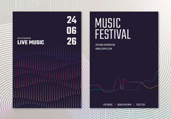 Concert Poster Layout with Sound Wave Graphic