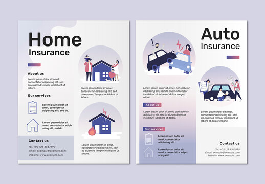Flyer Layouts for Home and Auto Insurance