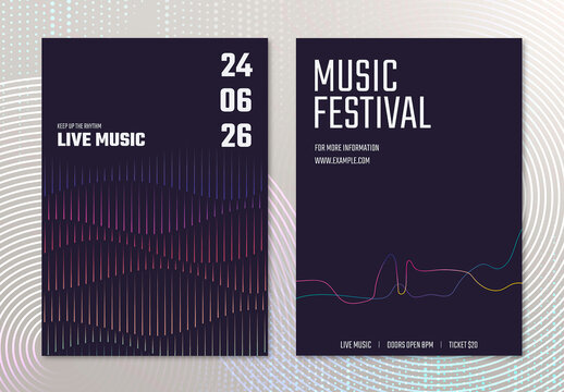 Concert Poster Layout with Sound Wave Graphic