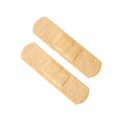 Skin-colored hypoallergenic medical patch, for sensitive skin, isolated on a white background, close-up