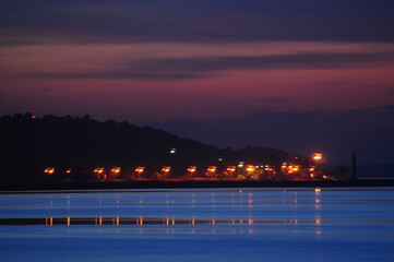sunset over the river