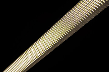 LED fluorescent lamp glowing in detail.