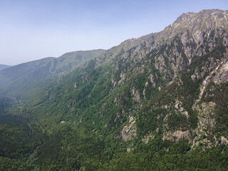 Aerial view of Rila Mountain near Kirilova Polyana (Cyril meadow), Bulgaria