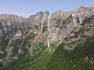 Fototapeta premium Aerial view of Rila Mountain near Kirilova Polyana (Cyril meadow), Bulgaria