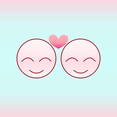 Love face in red with heart 02