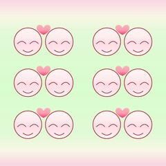 Love face in red with heart 03