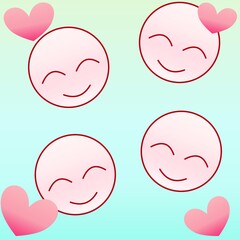 Love face in red with heart 06