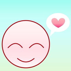 Love face in red with heart 08