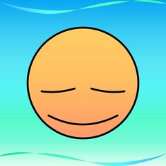 Relax face in orange with ocean 01