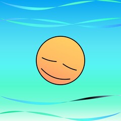 Relax face in orange with ocean 02