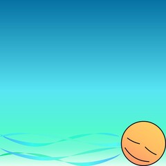 Relax face in orange with ocean 04