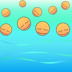 Relax face in orange with ocean 06