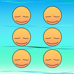 Relax face in orange with ocean 05