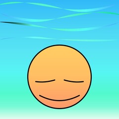 Relax face in orange with ocean 07