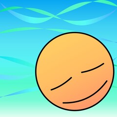 Relax face in orange with ocean 09