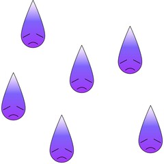 Sad face in purple with teardrop 08