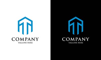 Letter T line art Building And Construction Logo Vector Template