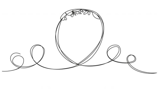 Animation with one-line roller coaster on a white background. Simple attraction for video presentation, whiteboard.