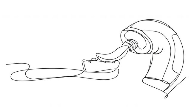 4k animation of brushing teeth on a white background. Stock video with toothpaste and brush in one line. Presentation against caries and dental disease.
