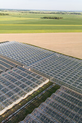 aerial view of the harvest fields