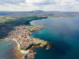 Fototapeta premium Aerial view of town of Ahtopol, Bulgaria