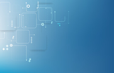 Obraz premium Abstract technology vector geometric cyber network pattern.