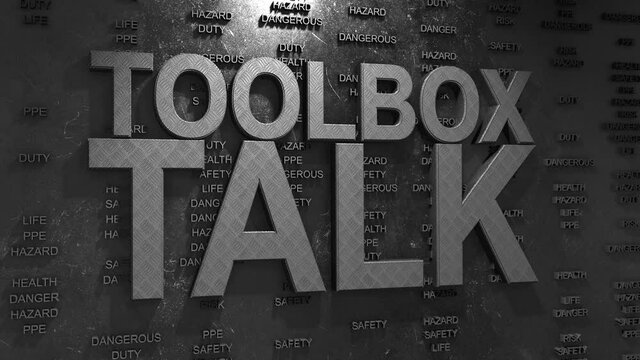Toolbox Talk safety meeting related to workplace hazards and safe work practice