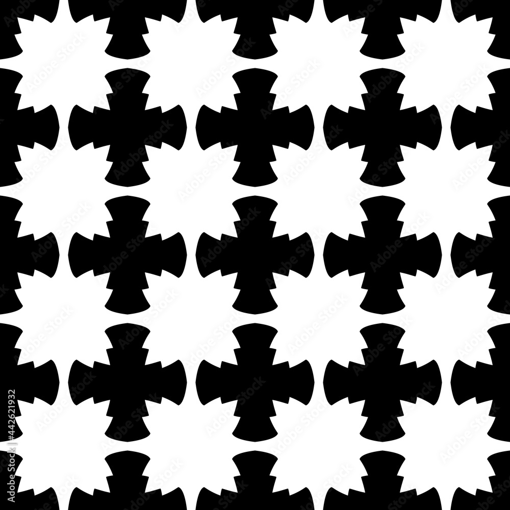Poster Black shapes and empty white frames. Vector.