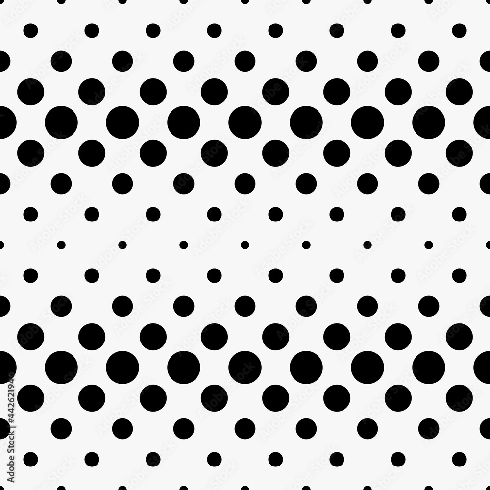 Poster dots gradient. white background and black large dots wallpaper. seamless vector dots.