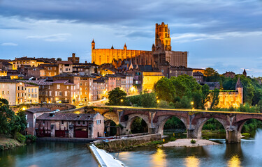 The Cathedral and the Old Bridge in Albi, France