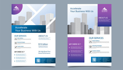 Business flyer layout template in A4  size. Modern Brochure template cover design, annual report, poster  with geometric and wavy  lines for business market on white background, vector illustration
