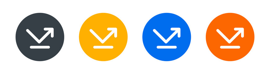 Bounce, rebound, reflect and reversal icon sign and symbol.