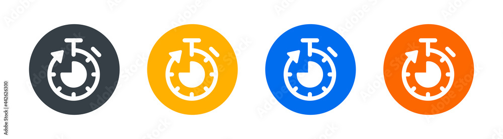 Poster stopwatch, chronometer and timer icon vector illustration.