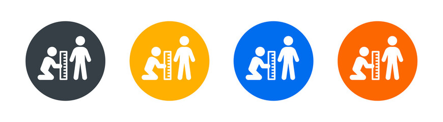Clothing size measurements, tailoring icon sign.
