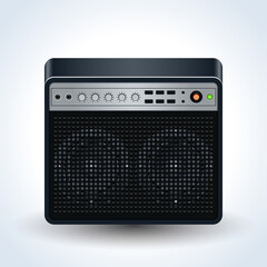 Guitar amplifier realistic vector icon