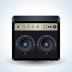 Guitar amplifier realistic vector icon