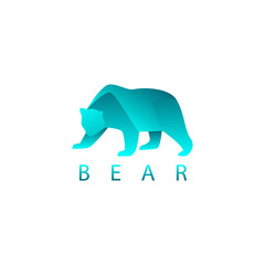 Blue Bear Logo Design Vector