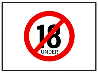 age restriction sign, illustration image