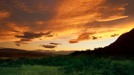 sunset in the mountains