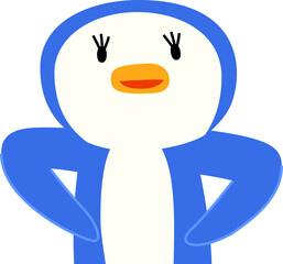 指をさして案内する可愛いペンギンのイラスト